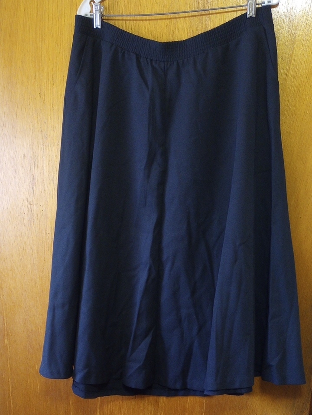 Pykettes Vintage Neutral Black Polyester & Rayon Skirt w/ Pockets, Plus Size 20W